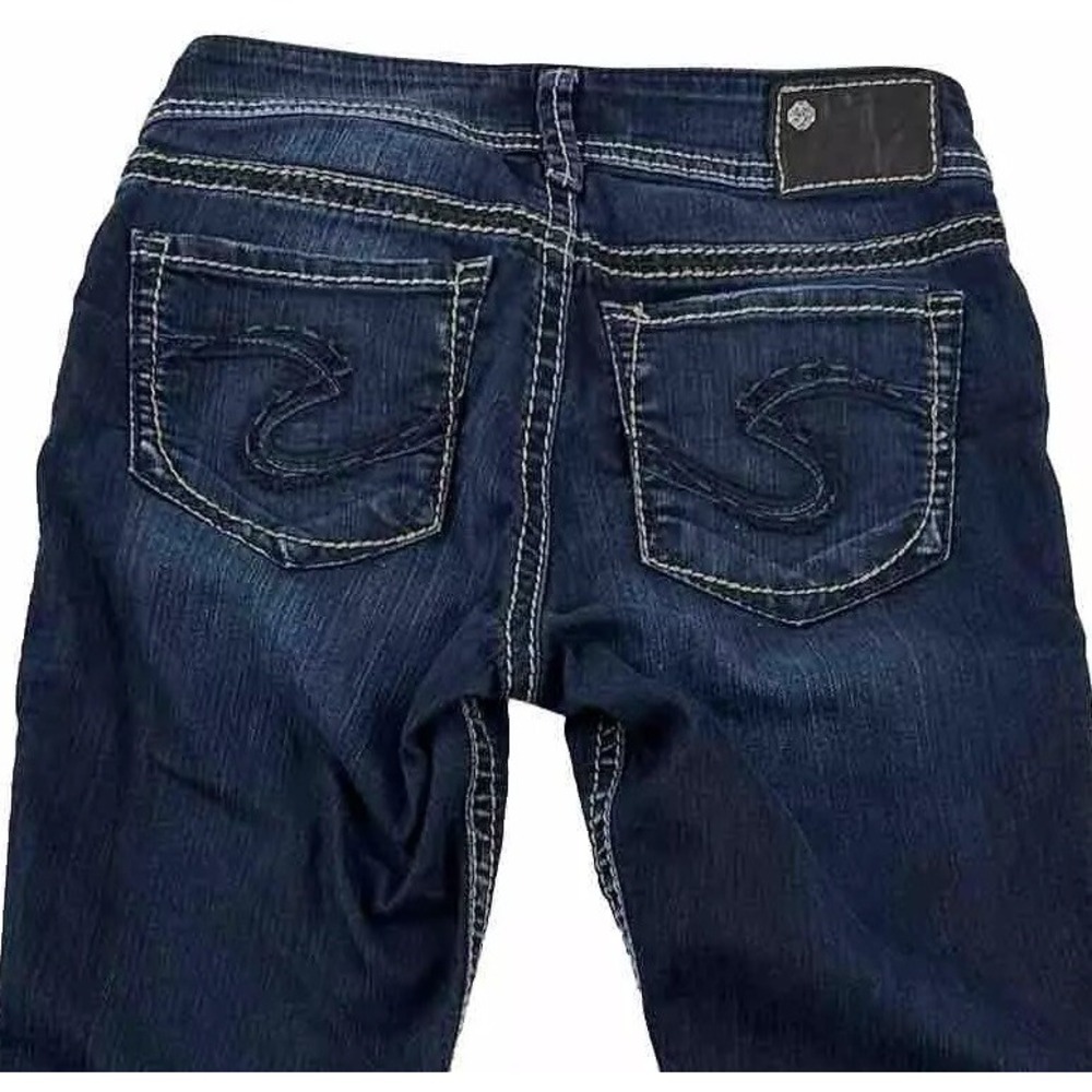 Silver‎ Women Suki Capri Blue Jeans 27 x 26 Stretch Cotton Denim Dark Low Rise